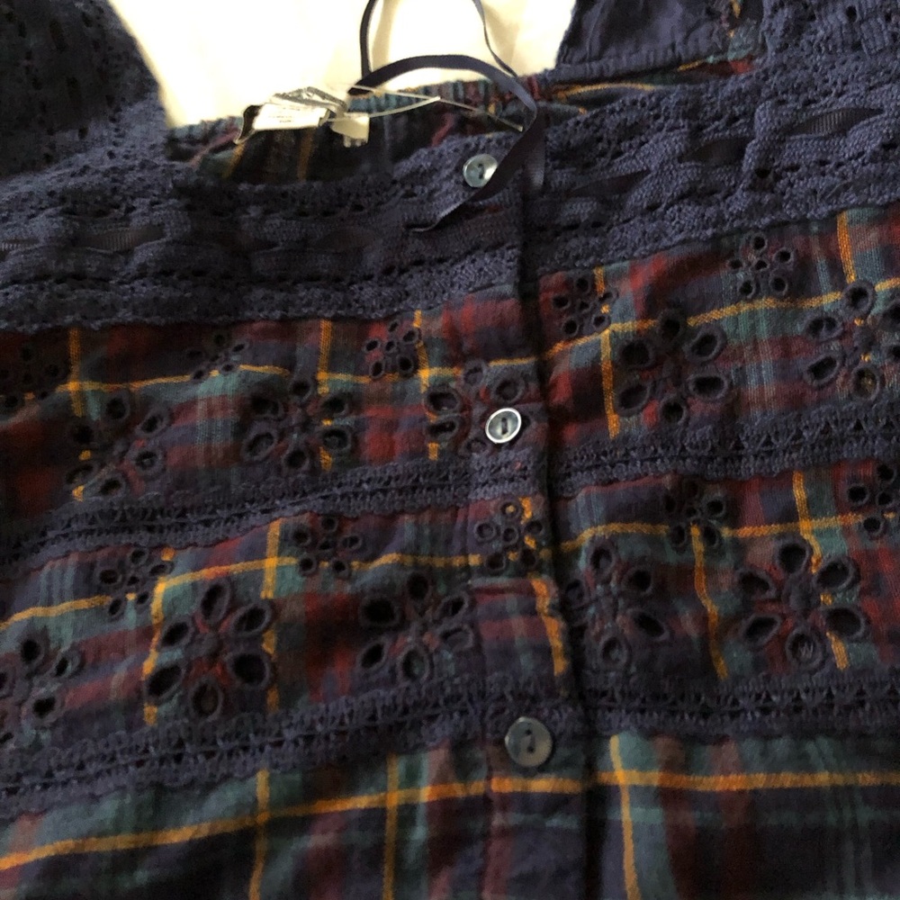 American Eagle Outfitters Navy Eyelet Top